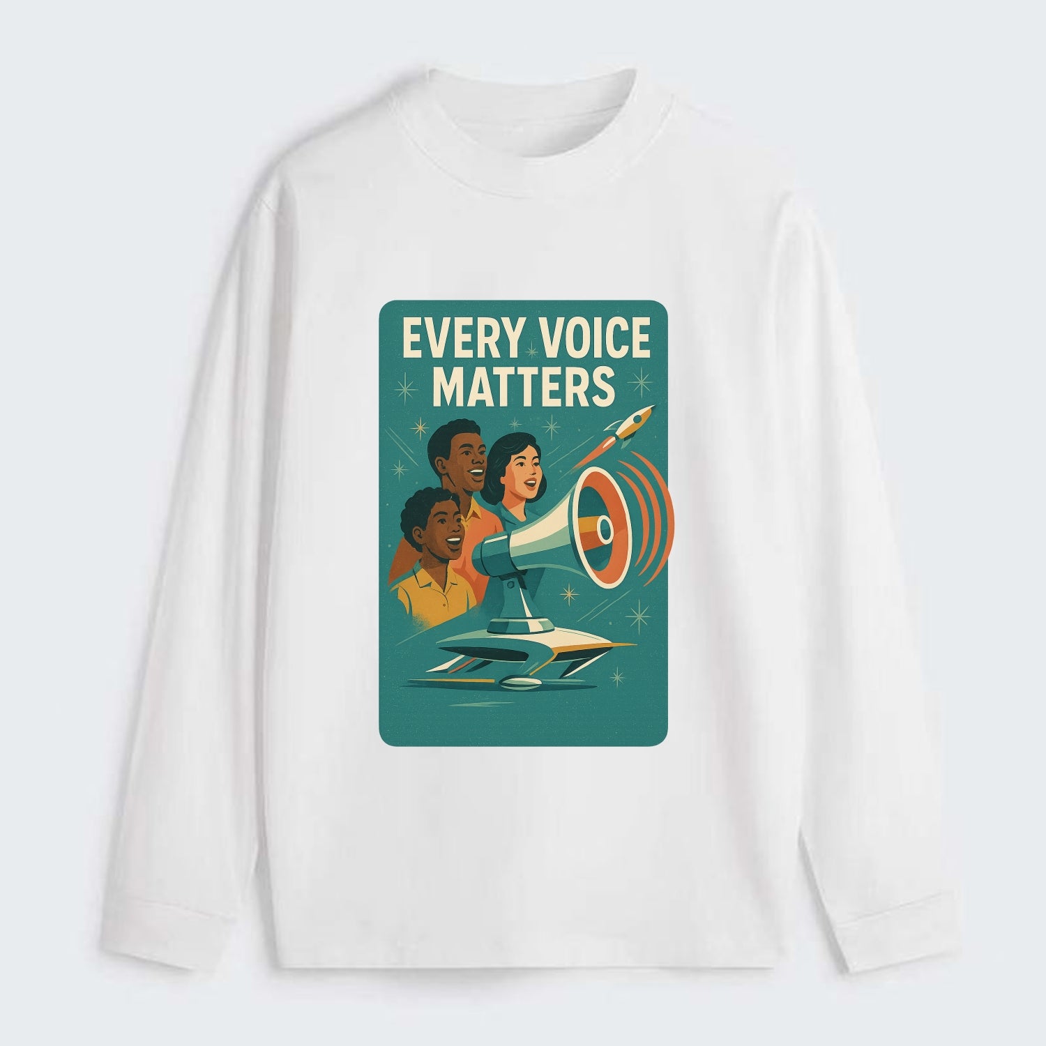 Diverse voices being heard and amplified - "Every Voice Matters" - - Classic Long Sleeve Shirt - White
