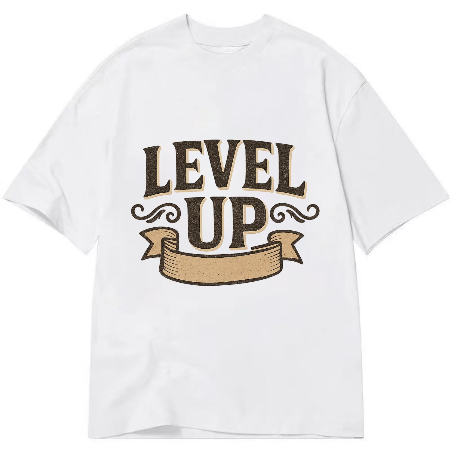 Bold typography design - "LEVEL UP" - improving, advancing, growing - Classic T-shirt - White