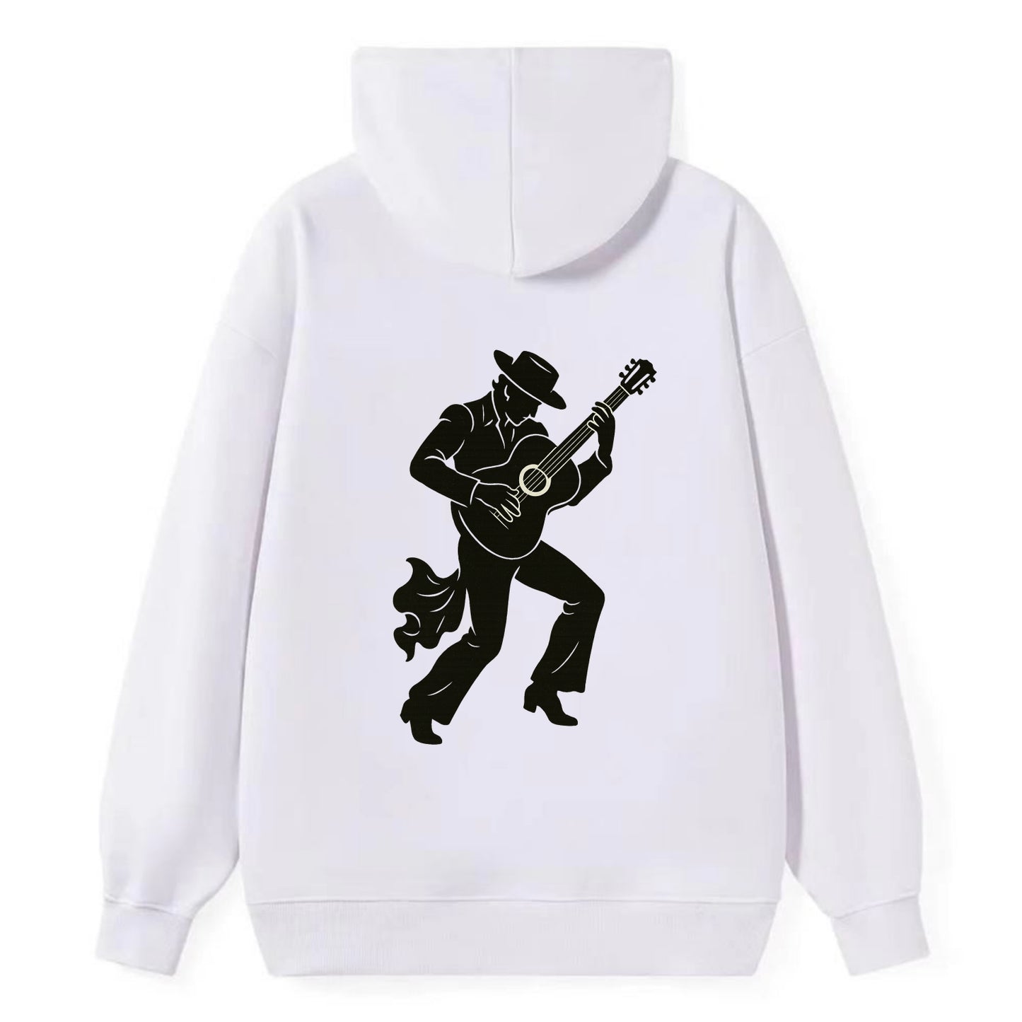 Flamenco guitarist dramatic pose - Classic Pullover Hoodie - White