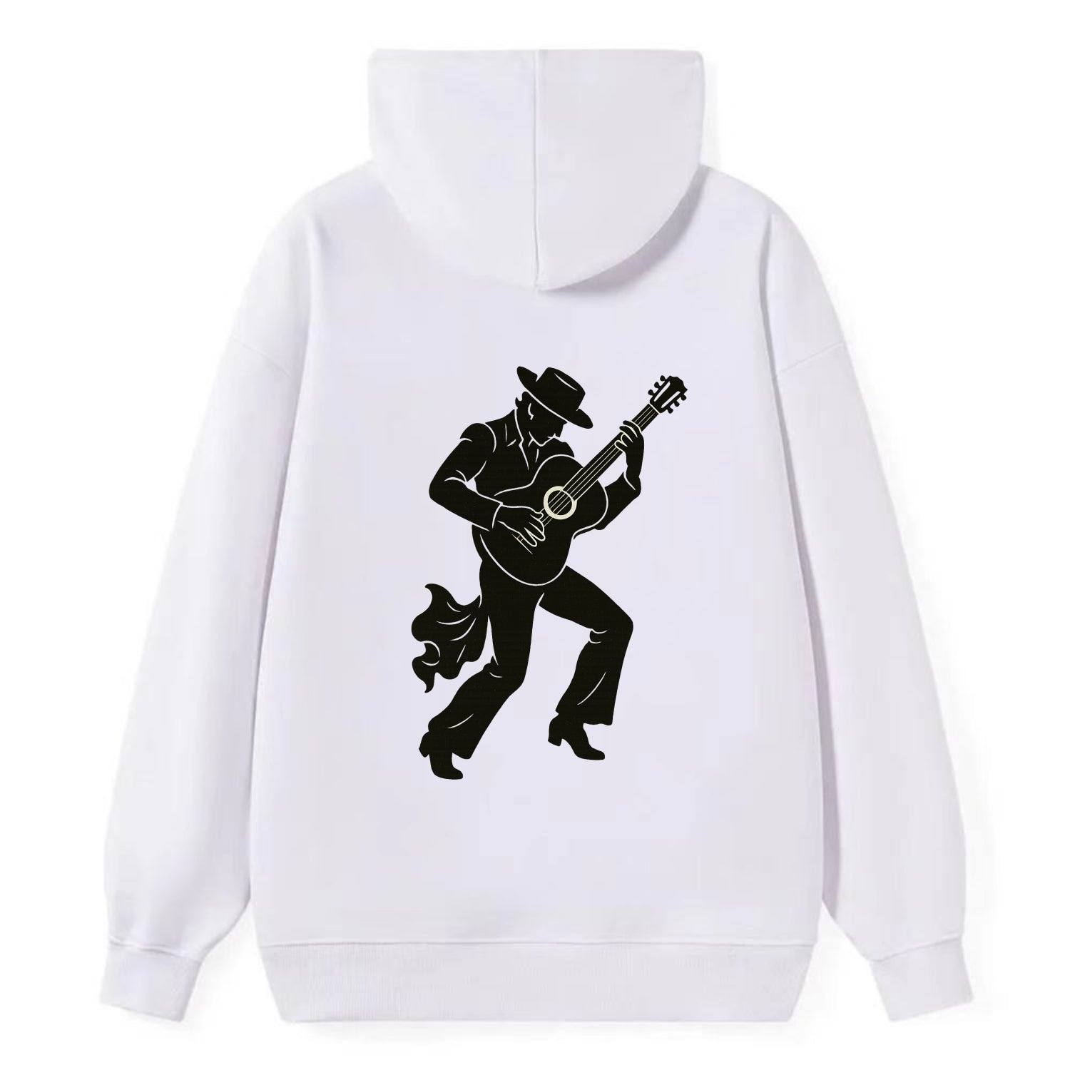 Flamenco guitarist dramatic pose - Classic Pullover Hoodie - White
