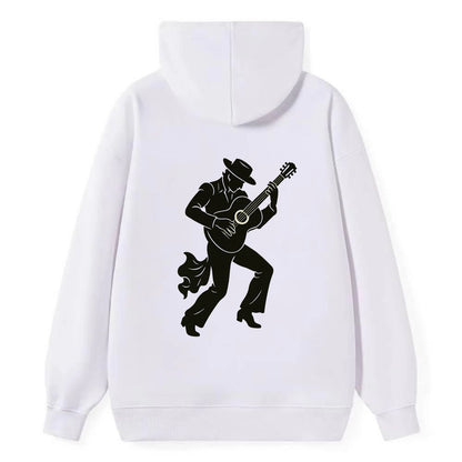 Flamenco guitarist dramatic pose - Classic Pullover Hoodie - White