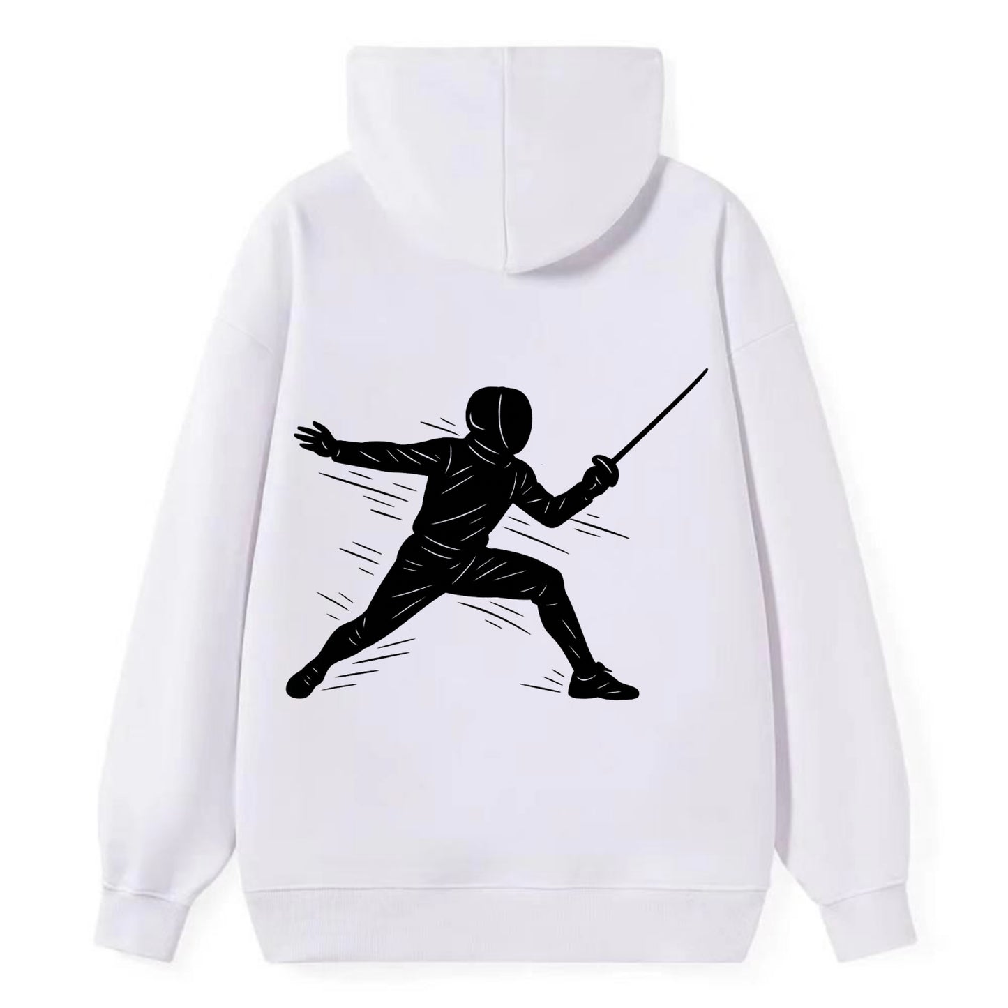 Fencer lunging attack position - Classic Pullover Hoodie - White