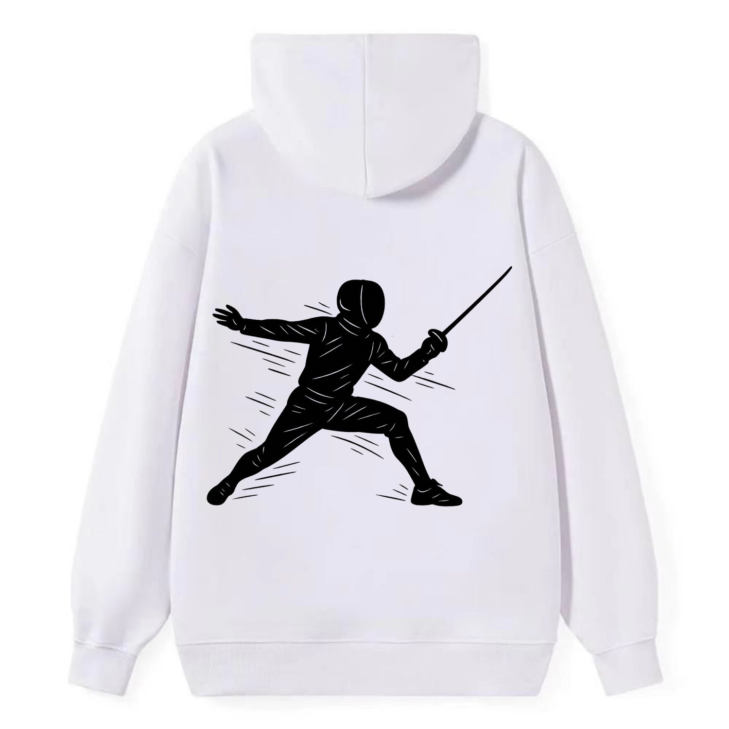 Fencer lunging attack position - Classic Pullover Hoodie - White