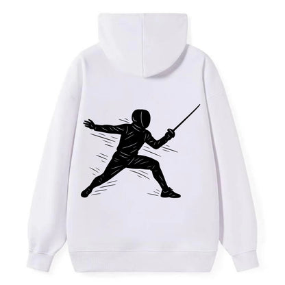 Fencer lunging attack position - Classic Pullover Hoodie - White