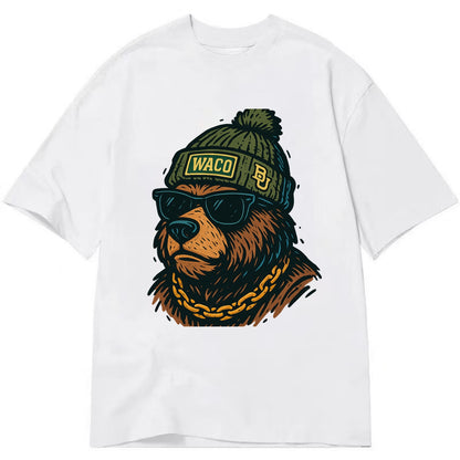 Waco Bear wearing Baylor beanie with BU patch - Classic T-shirt - White