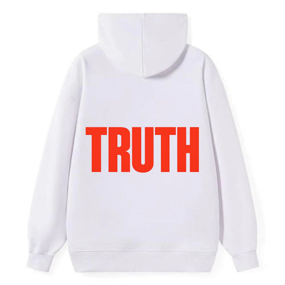 Bold typography design - "TRUTH" - honesty, reality - Classic Pullover Hoodie - White