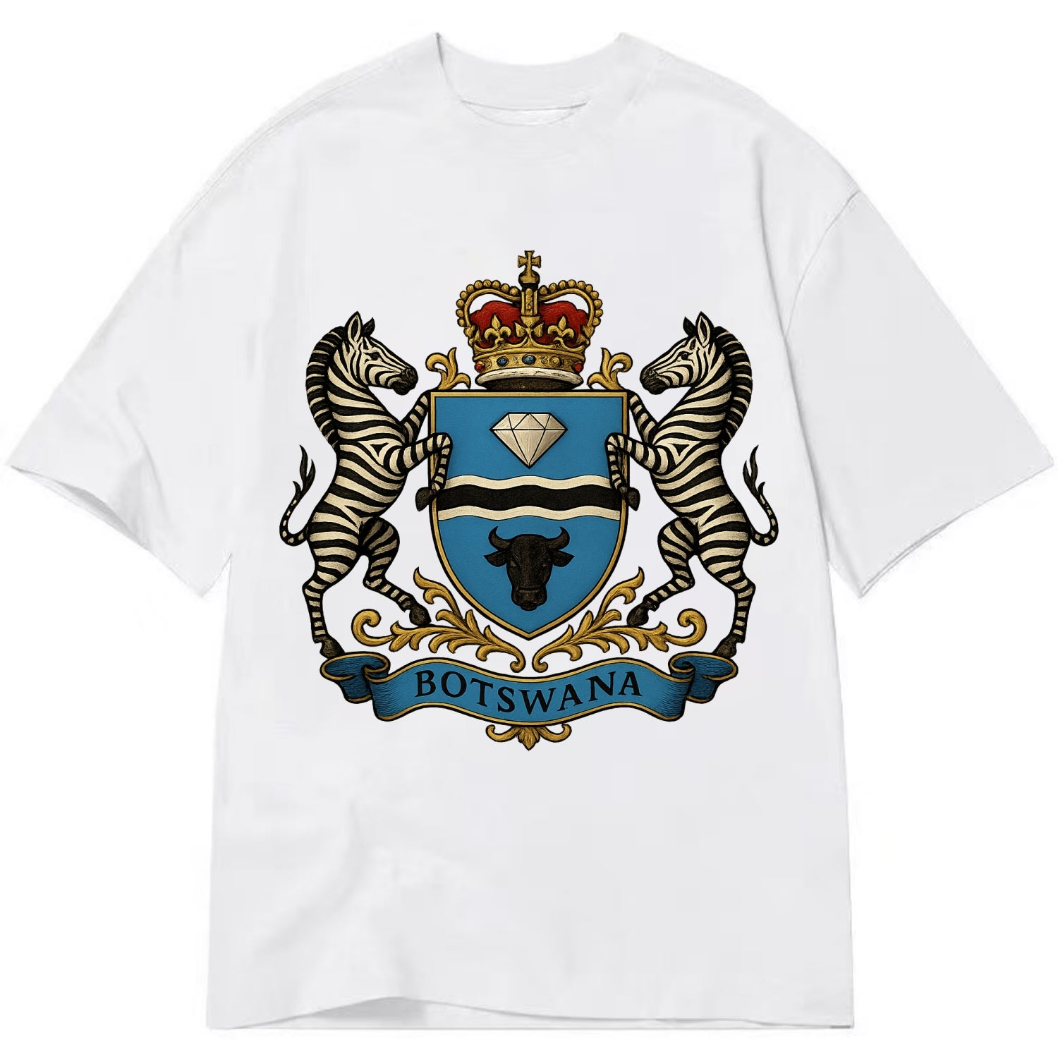 Botswana Heritage Badge  - Classic T-shirt - White