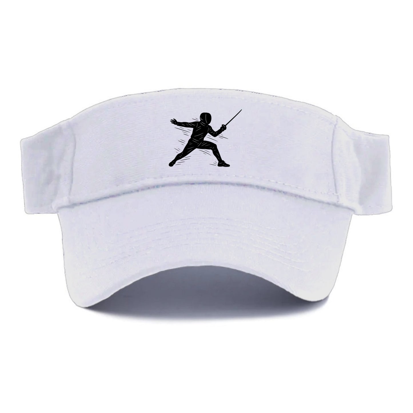 Fencer lunging attack position - Visor - White