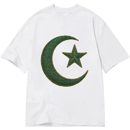 Crescent Moon and Star - Classic T-shirt - White