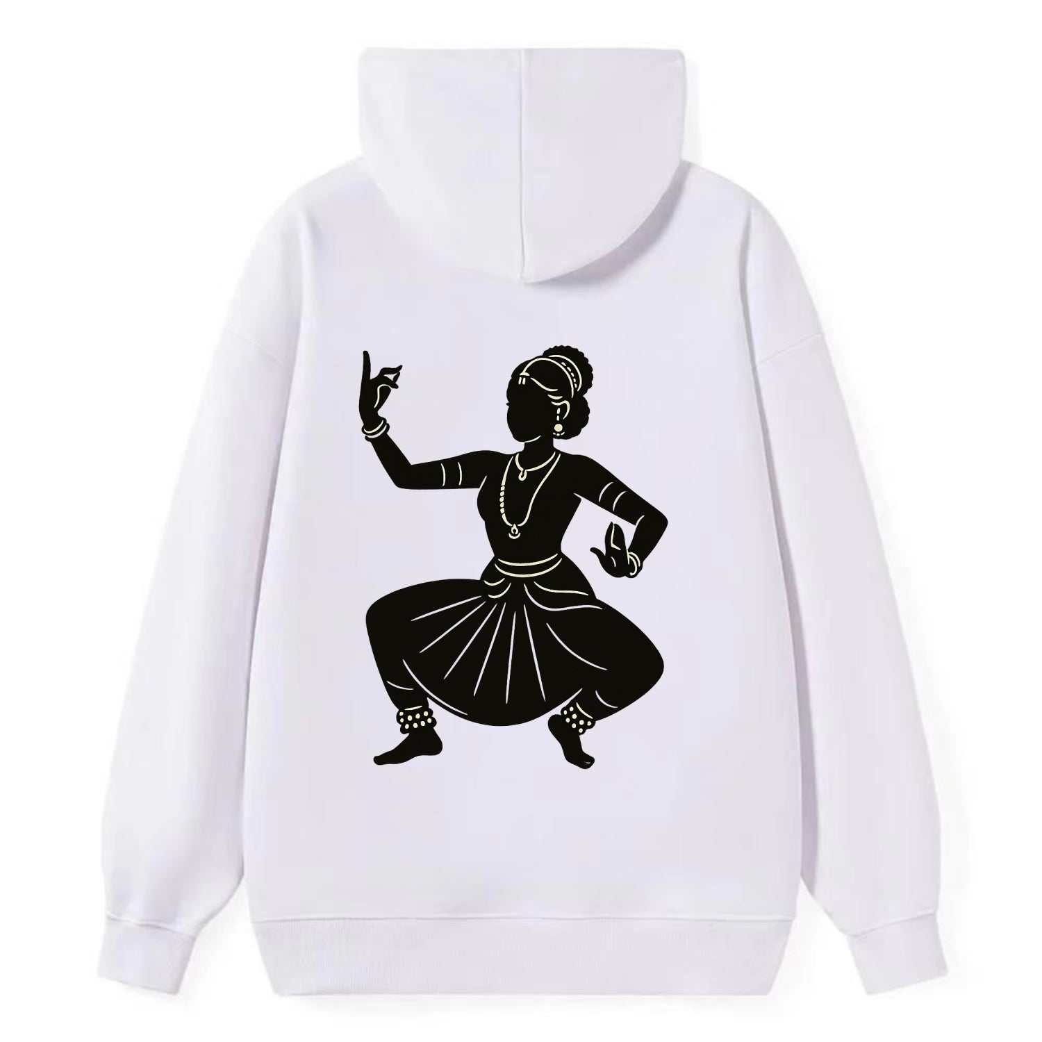 Bharatanatyam classical Indian pose - Classic Pullover Hoodie - White