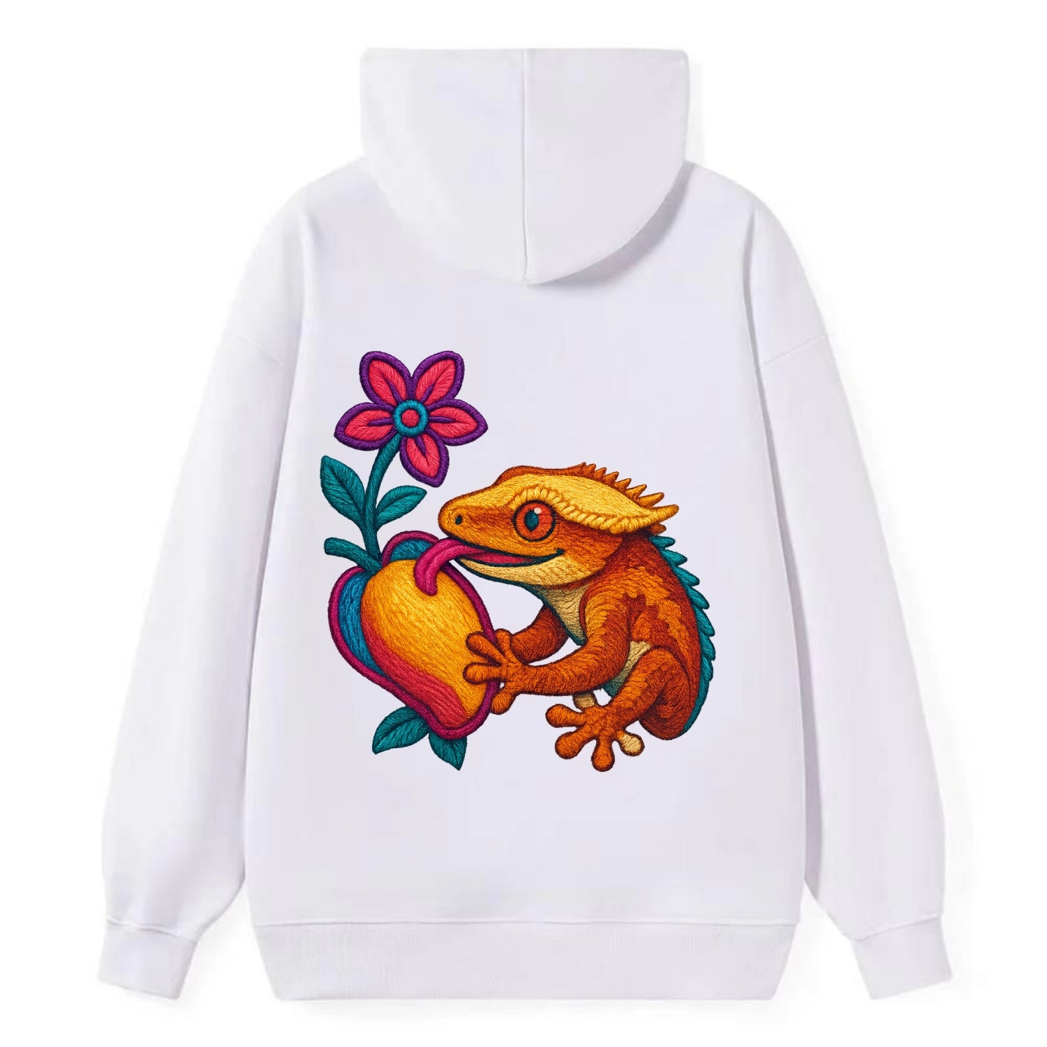 Crested Gecko - Classic Pullover Hoodie - White