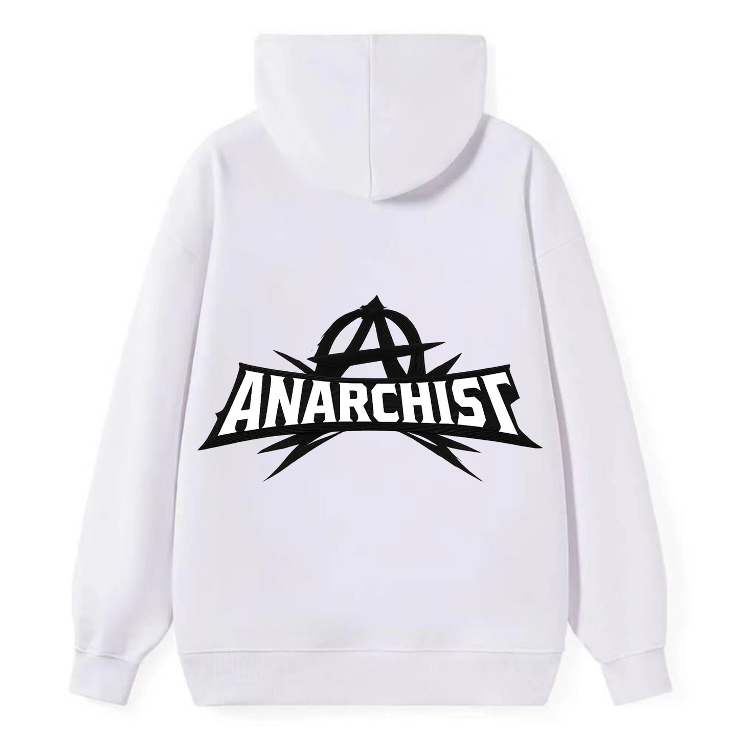 Bold typography design - "ANARCHIST" - no masters, self-governed - Classic Pullover Hoodie - White