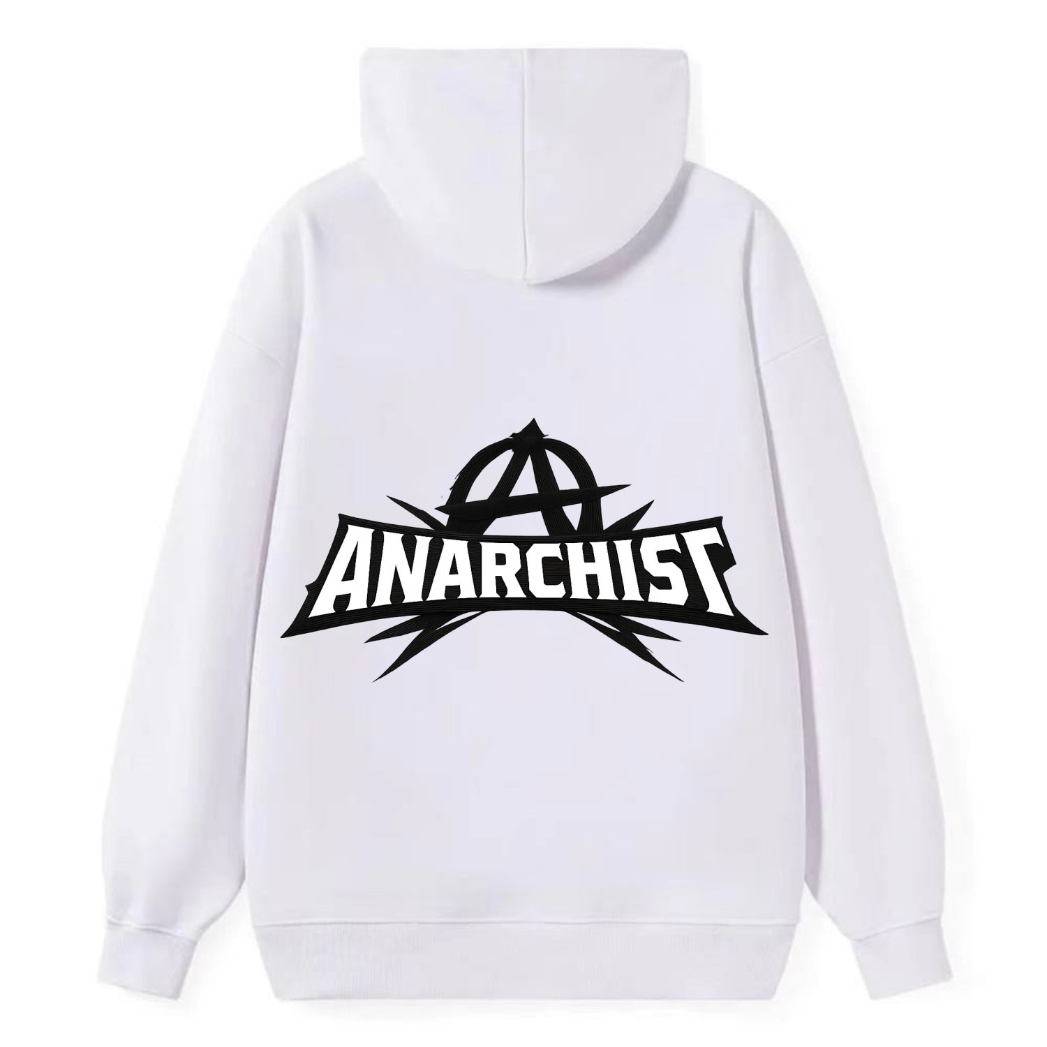 Bold typography design - "ANARCHIST" - no masters, self-governed - Classic Pullover Hoodie - White