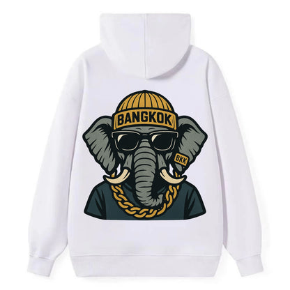 Bangkok Elephant - Classic Pullover Hoodie - White