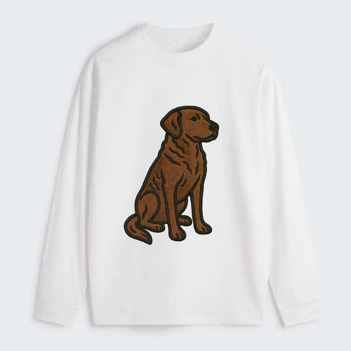 Chesapeake Bay Retriever - Brown wavy coat embroidered sitting pose - Classic Long Sleeve Shirt