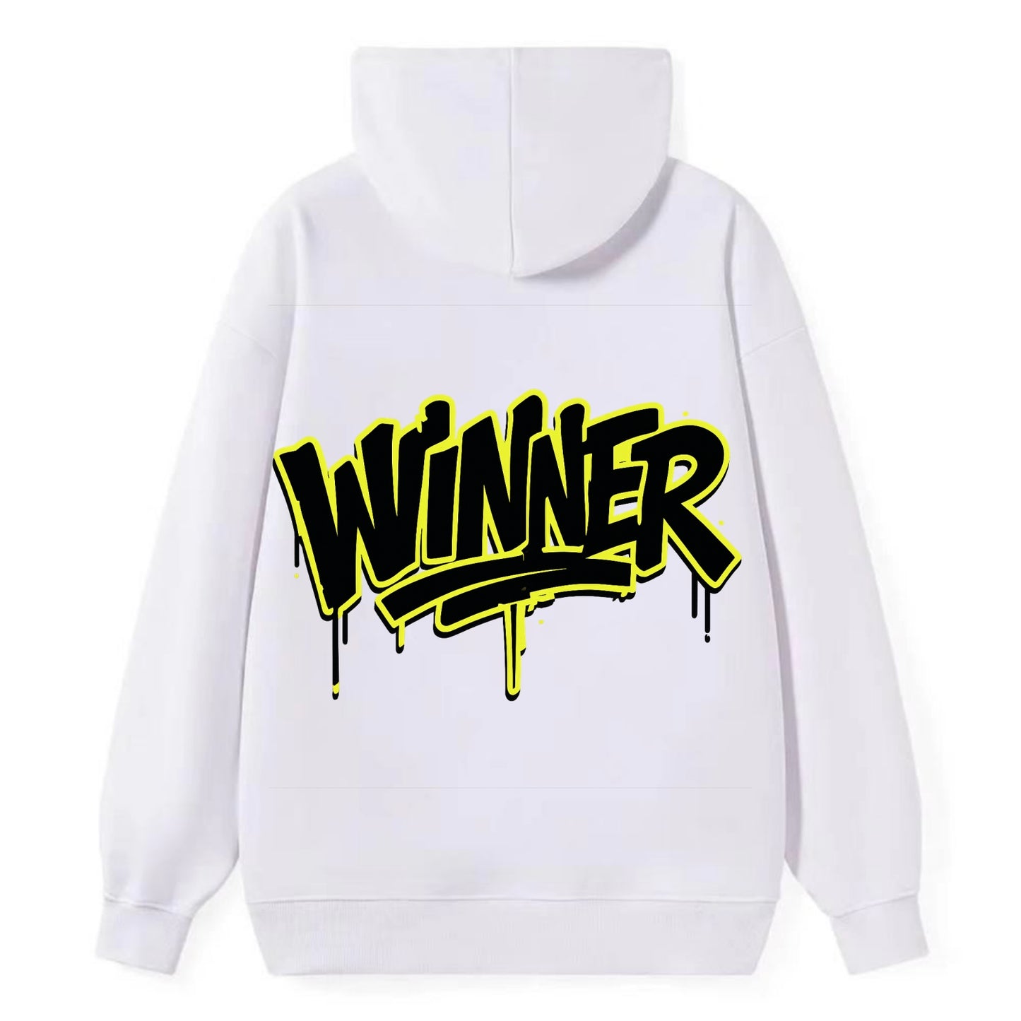 Bold typography design - "WINNER" - victorious mindset, champion - Classic Pullover Hoodie - White