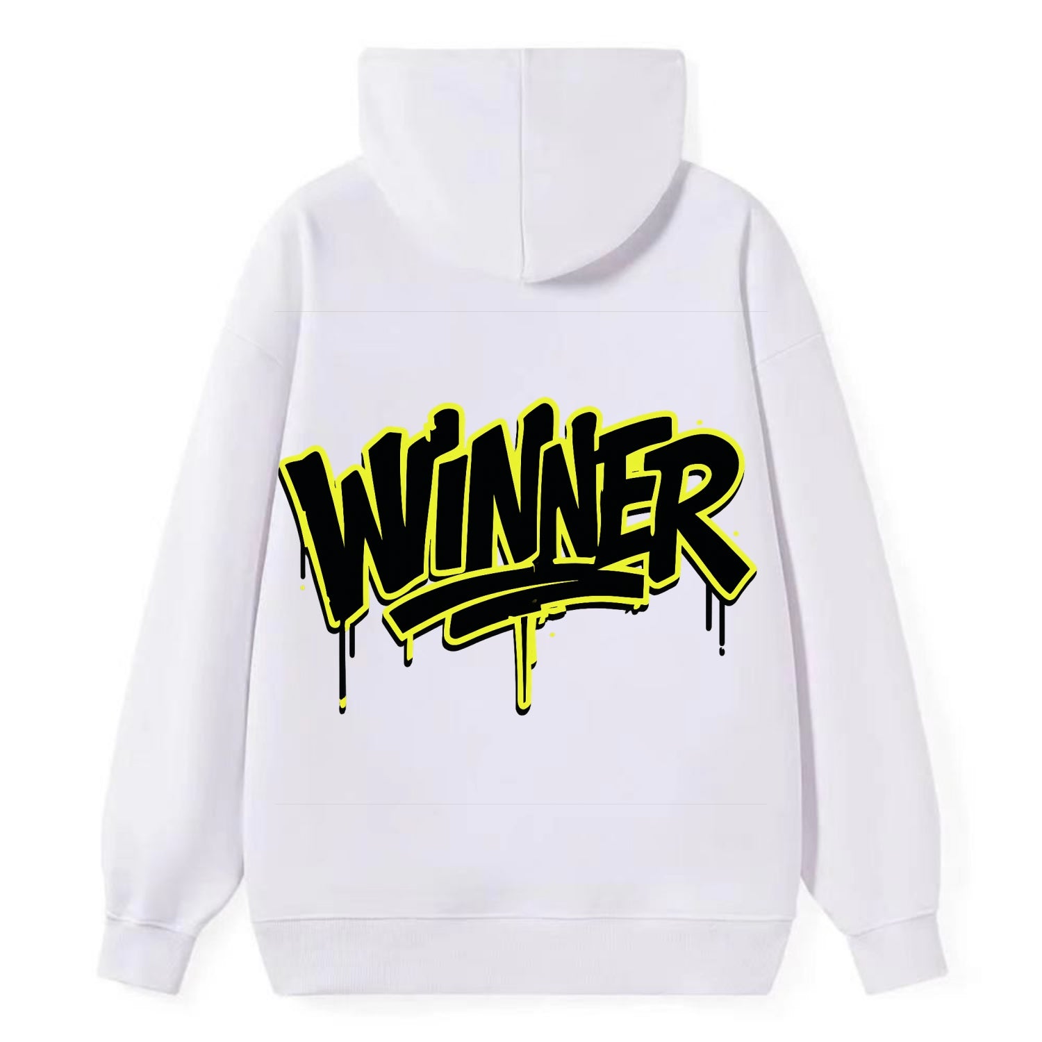 Bold typography design - "WINNER" - victorious mindset, champion - Classic Pullover Hoodie - White