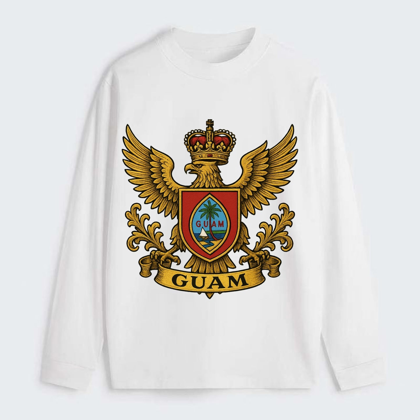 Guam Heritage Badge  - Classic Long Sleeve Shirt - White