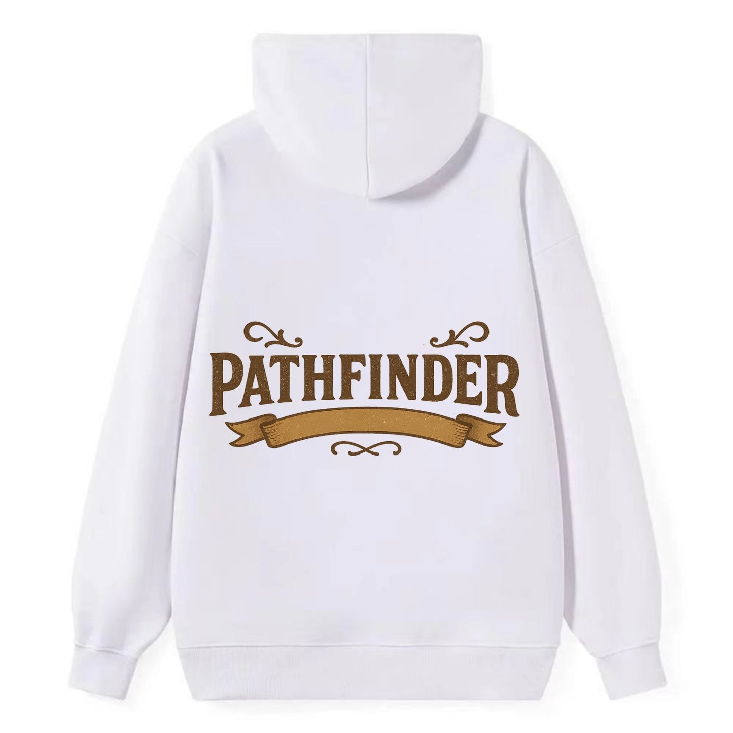 Bold typography design - "PATHFINDER" - finding the way, leading others - Classic Pullover Hoodie - White