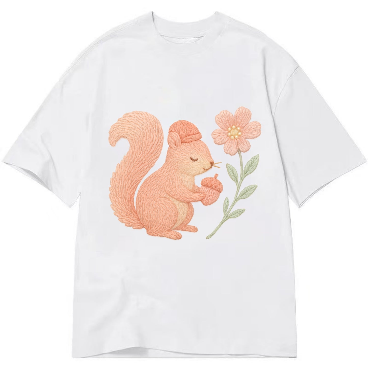 Coral Squirrel - Classic T-shirt - White