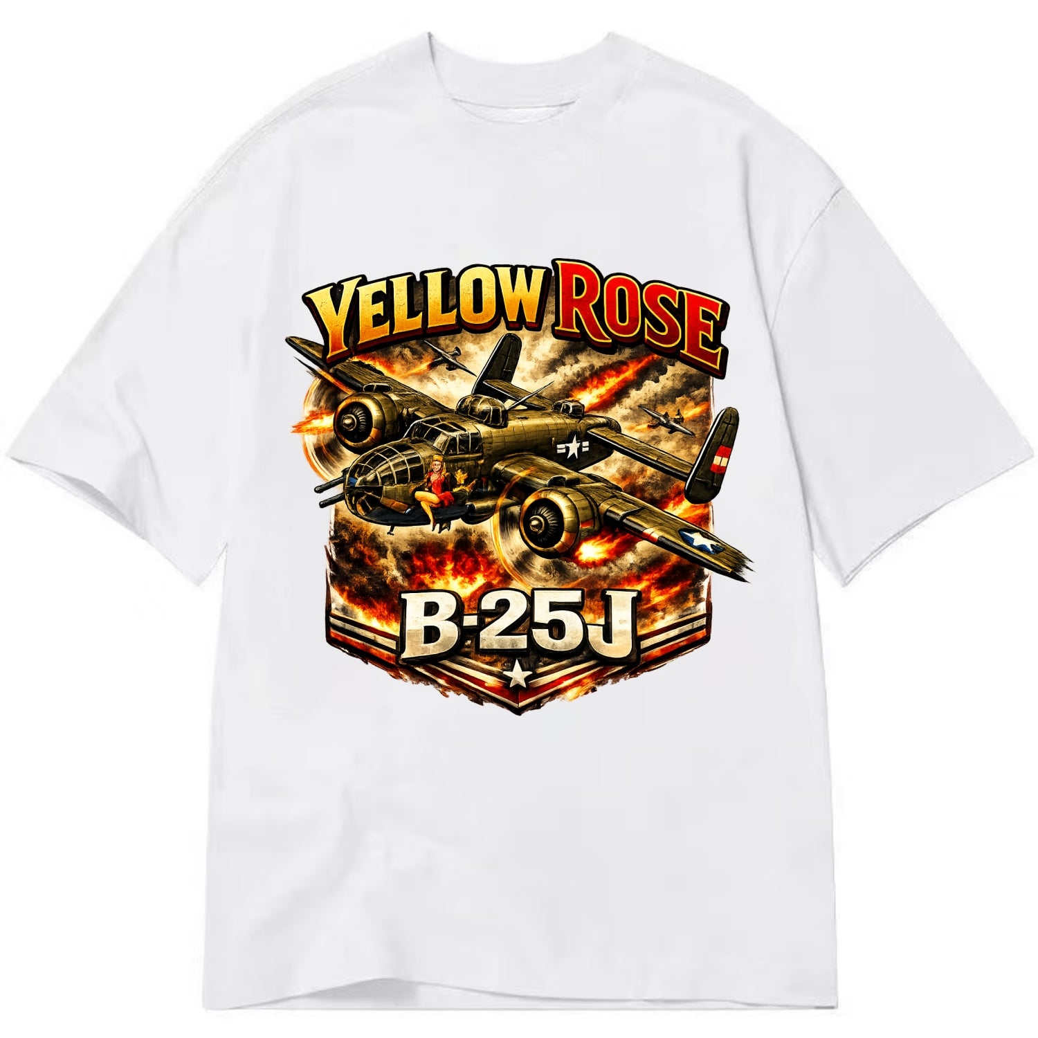 B 25j Yellow Rose - Classic T-shirt - White