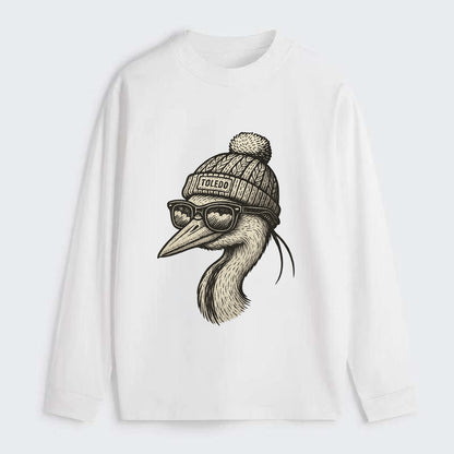 Toledo Great Blue Heron wearing Toledo b - Classic Long Sleeve Shirt - White