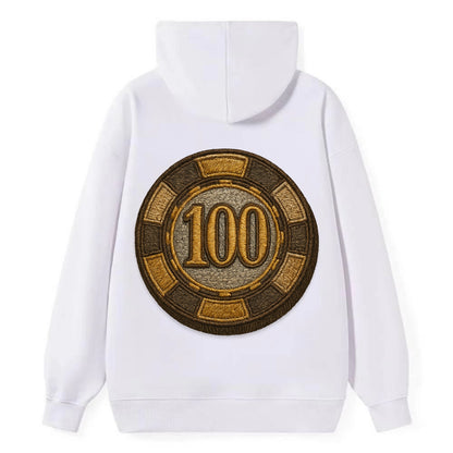 Poker Chip  - Classic Pullover Hoodie - White