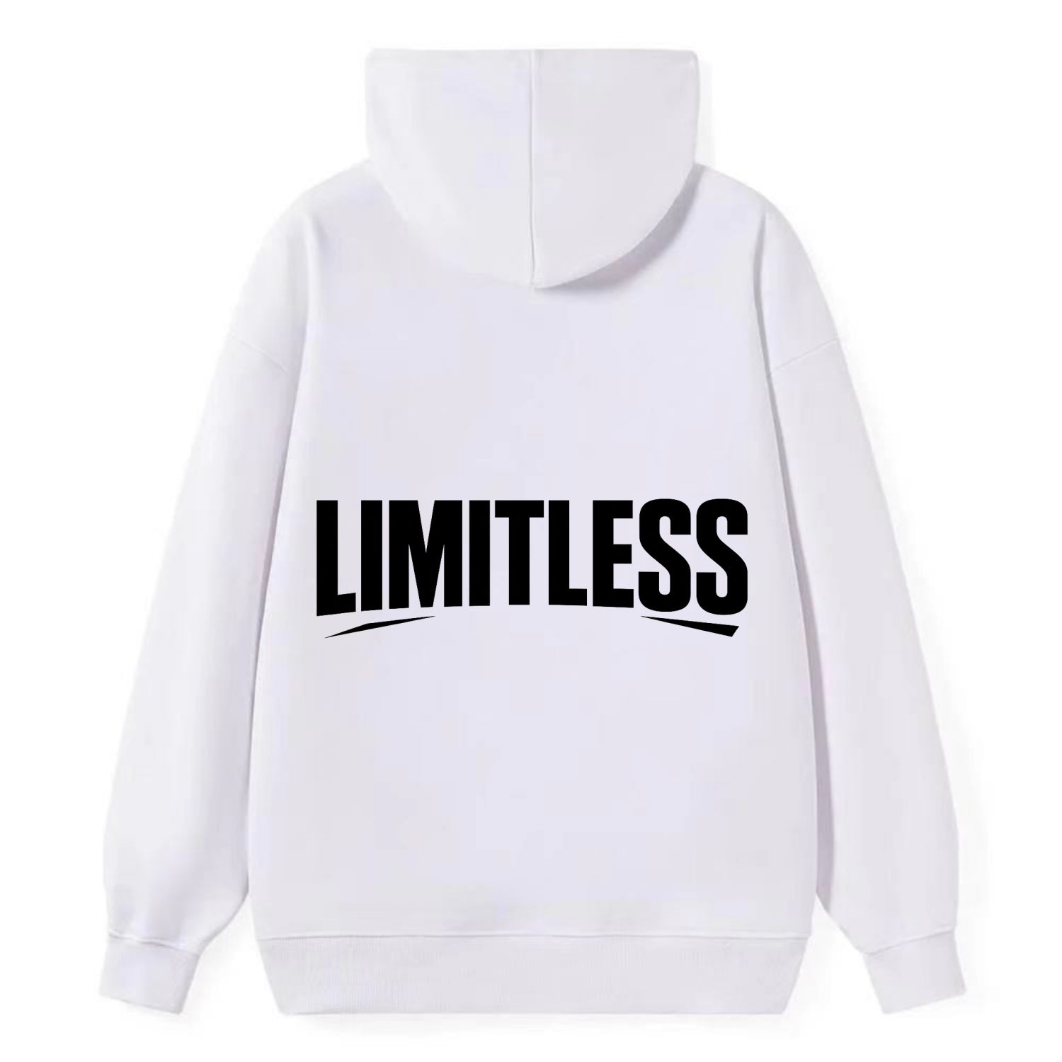 Bold typography design - "LIMITLESS" - no boundaries, infinite potential - Classic Pullover Hoodie - White