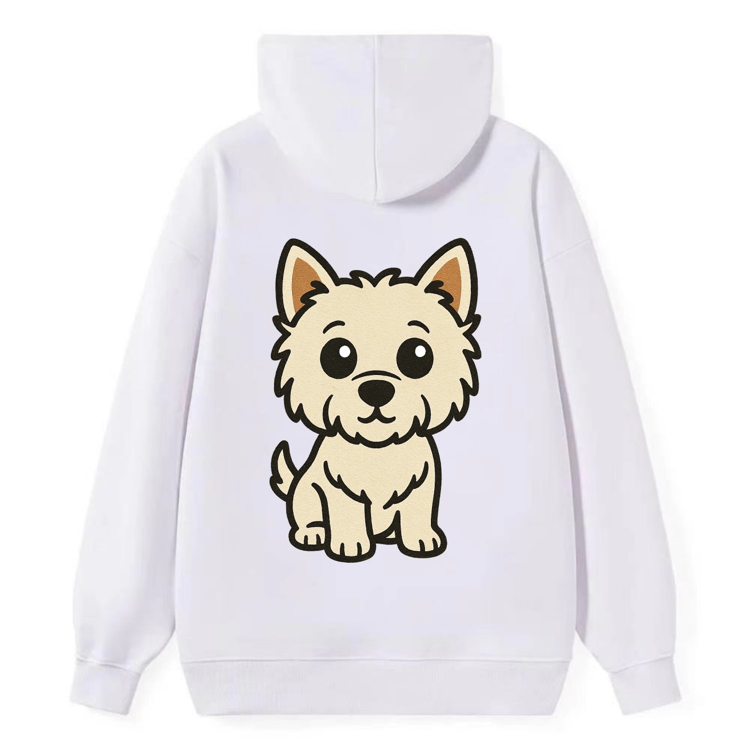 West Highland White Terrier - Alert standing pose - Classic Pullover Hoodie - White