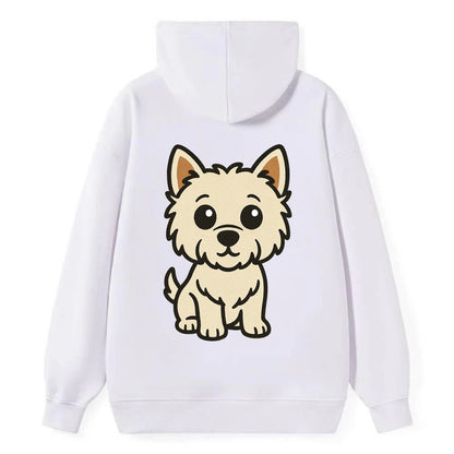 West Highland White Terrier - Alert standing pose - Classic Pullover Hoodie - White
