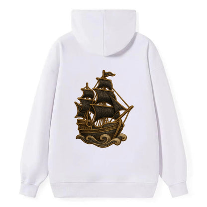 Pirate Ship  - Classic Pullover Hoodie - White
