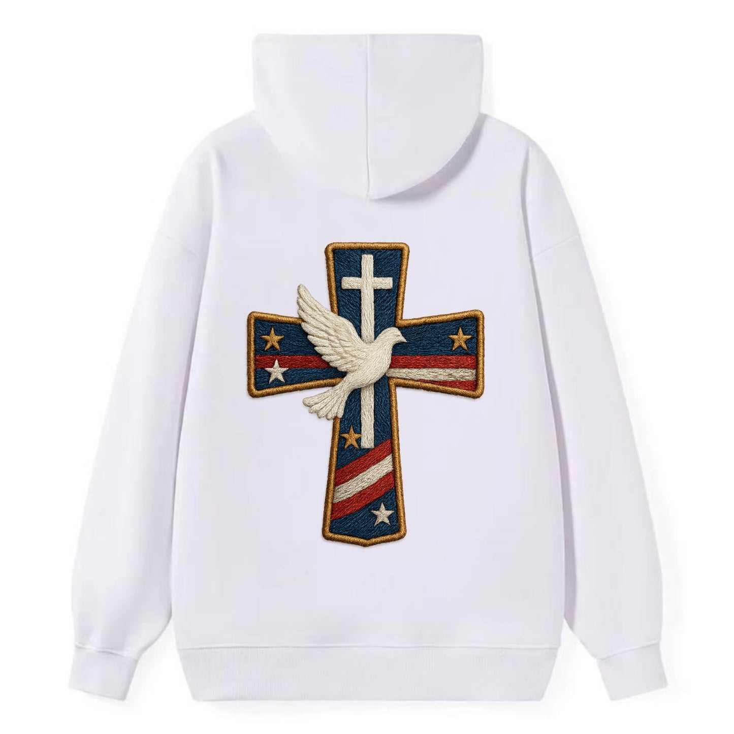 Dove and Cross  - Classic Pullover Hoodie - White