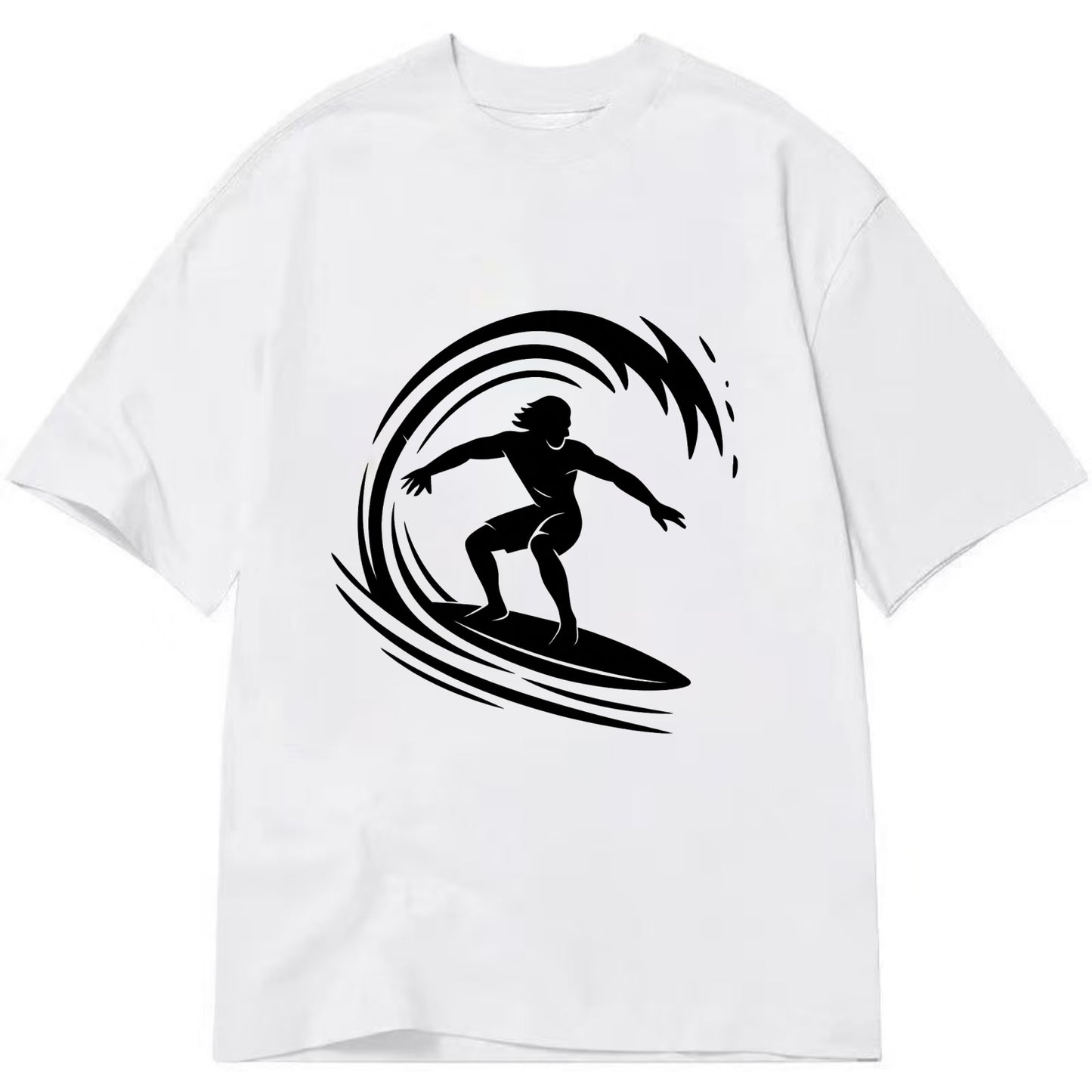 Hawaiian surfer riding big wave - Classic T-shirt - White