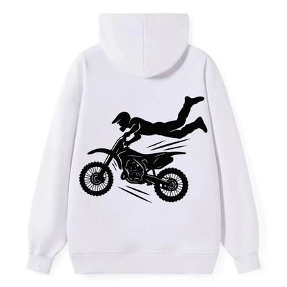 Motocross rider airborne trick - Classic Pullover Hoodie - White