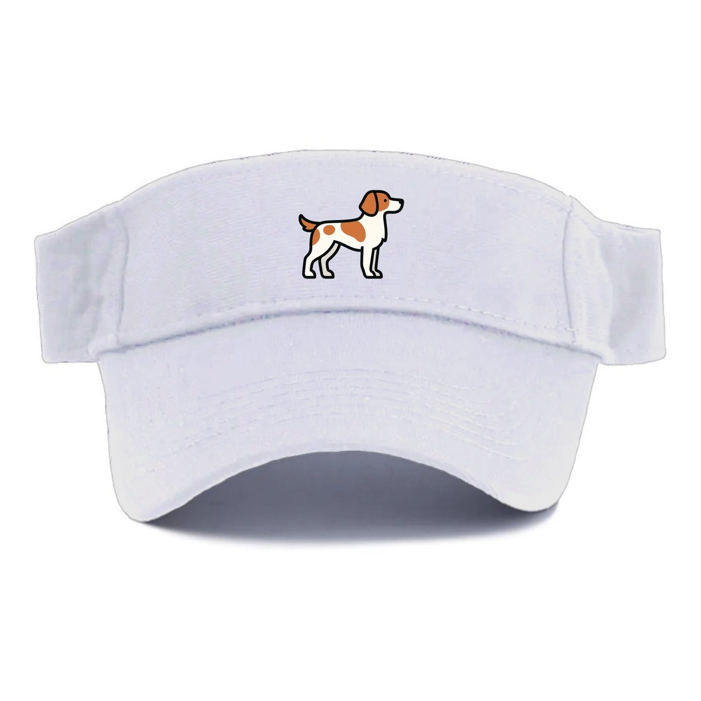 Brittany Spaniel - Orange and white flat side profile - Visor - White