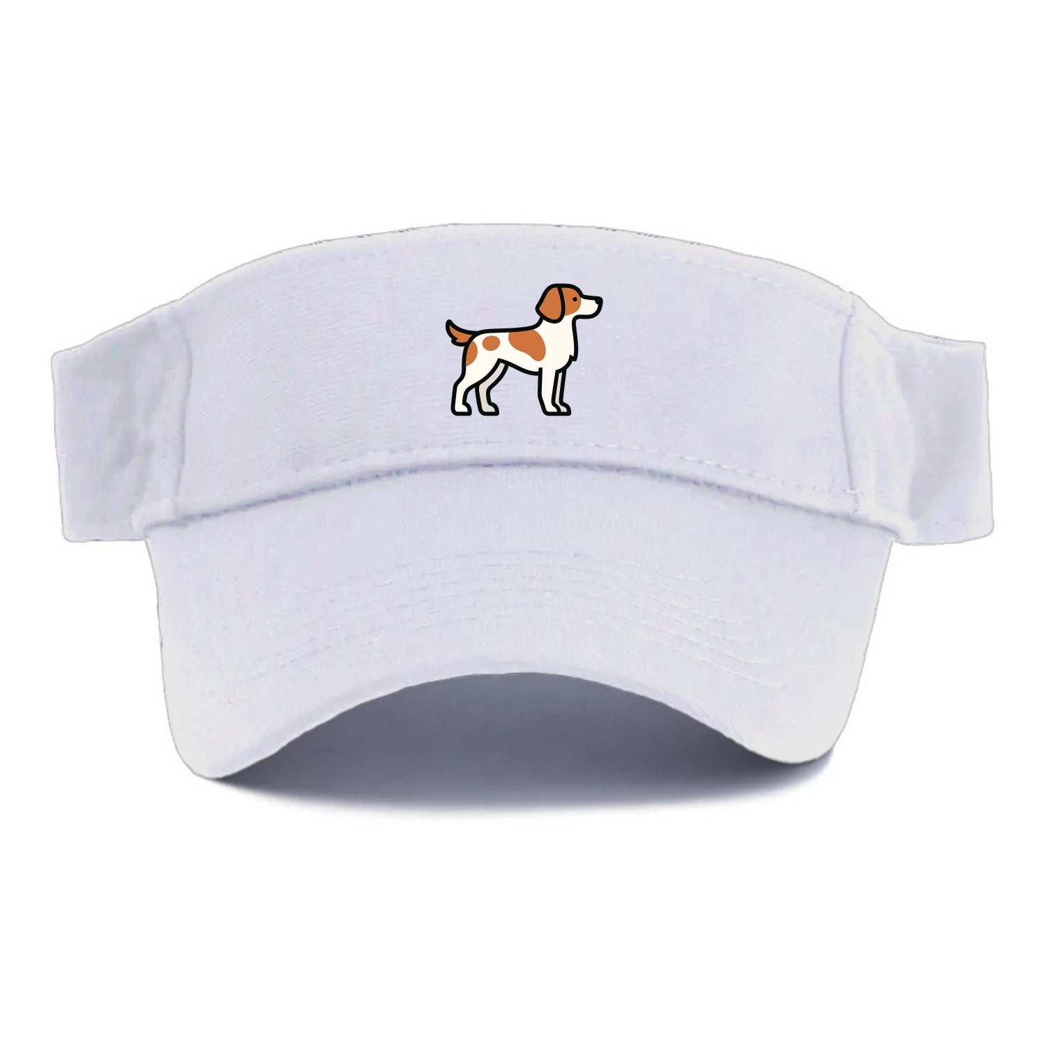 Brittany Spaniel - Orange and white flat side profile - Visor - White
