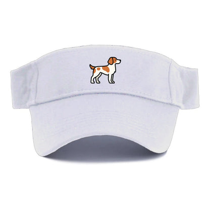 Brittany Spaniel - Orange and white flat side profile - Visor - White
