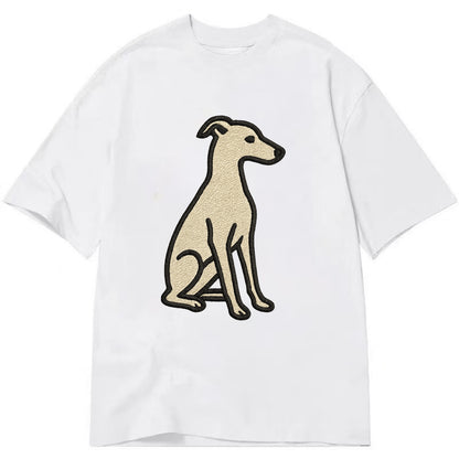 Italian Greyhound - Gray sitting pose - Classic T-shirt - White