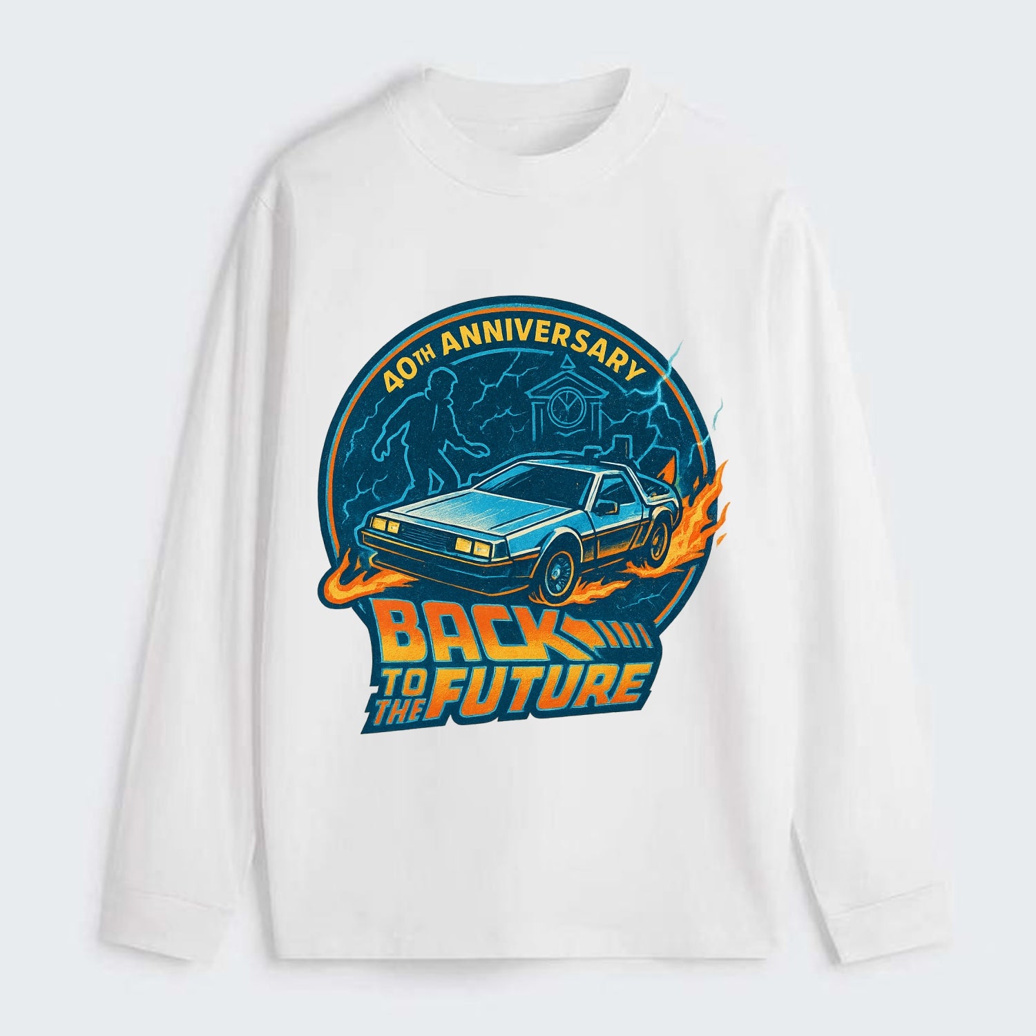 Back To The Future 40th Anniversary - Classic Long Sleeve Shirt - White