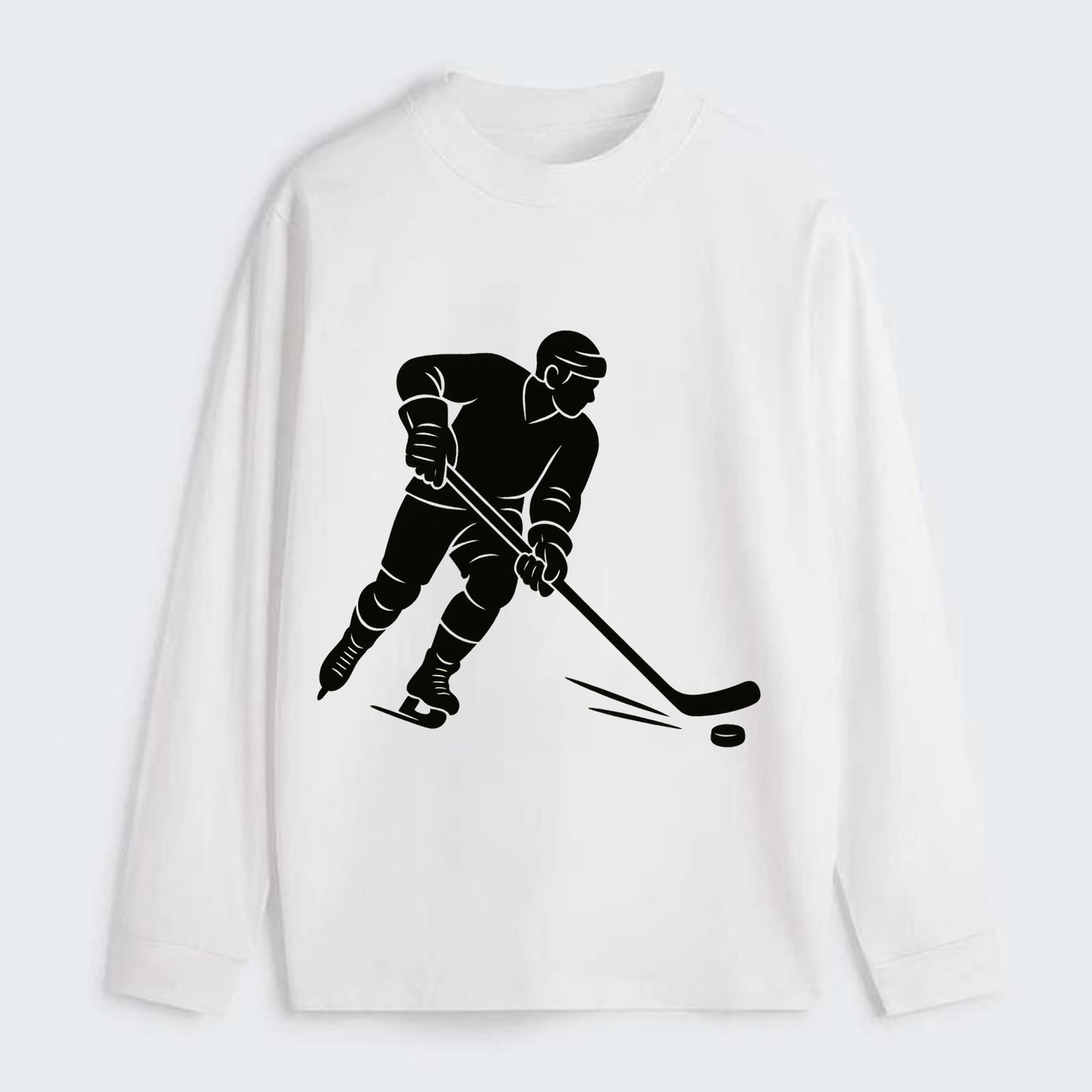 Ice hockey player shooting puck - Classic Long Sleeve Shirt - White