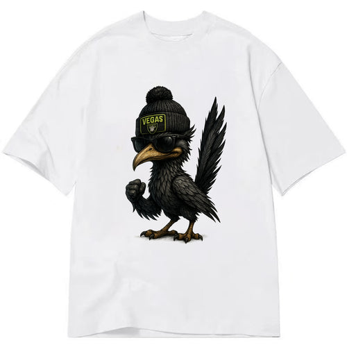 Vegas Roadrunner wearing Raiders beanie with neon patch and wayfarer sunglasses - Classic T-shirt