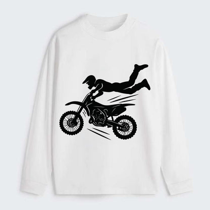 Motocross rider airborne trick - Classic Long Sleeve Shirt - White