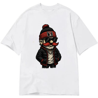 Lubbock Raider wearing Texas Tech beanie with guns up patch - Classic T-shirt - White
