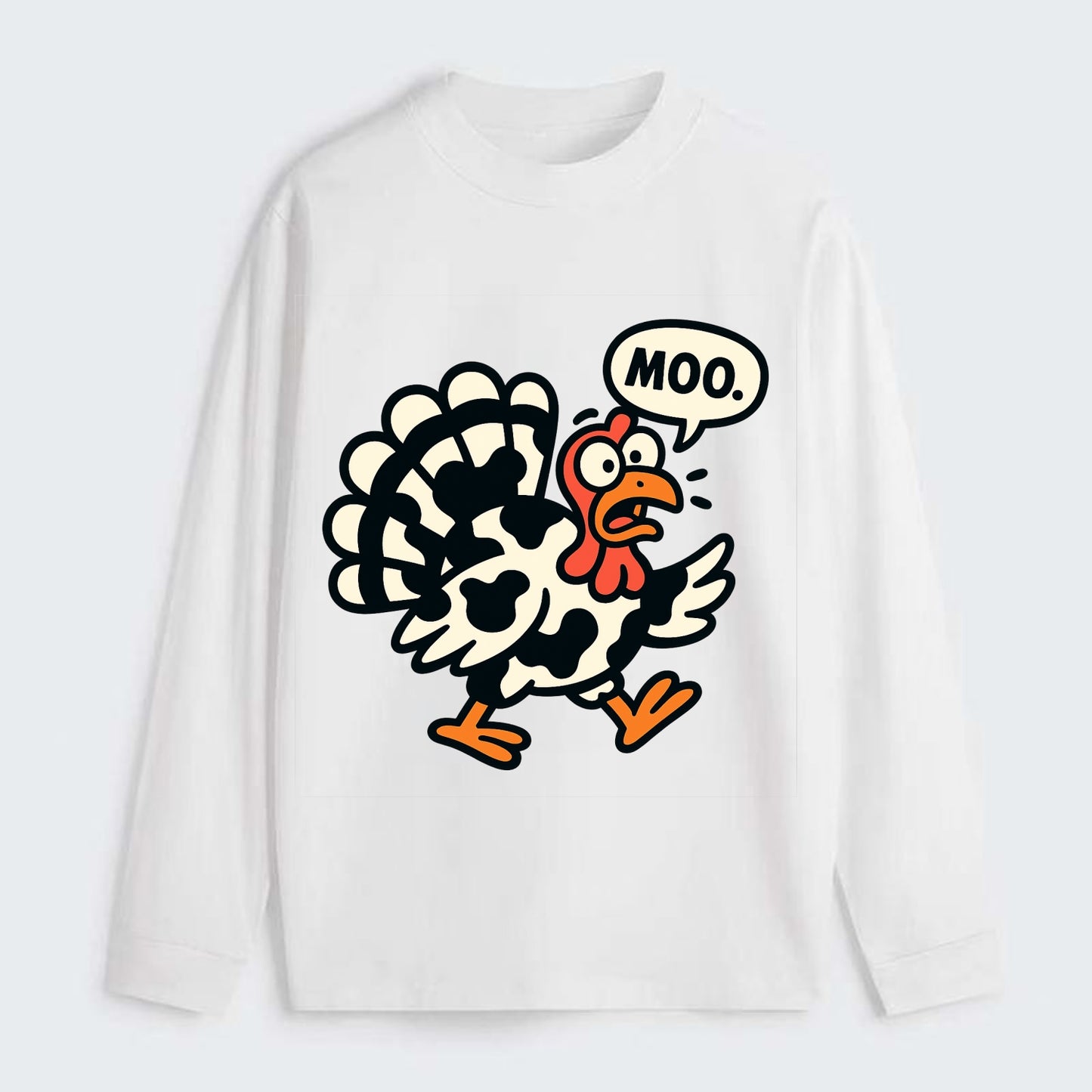 Mooing Turkey - Classic Long Sleeve Shirt - White