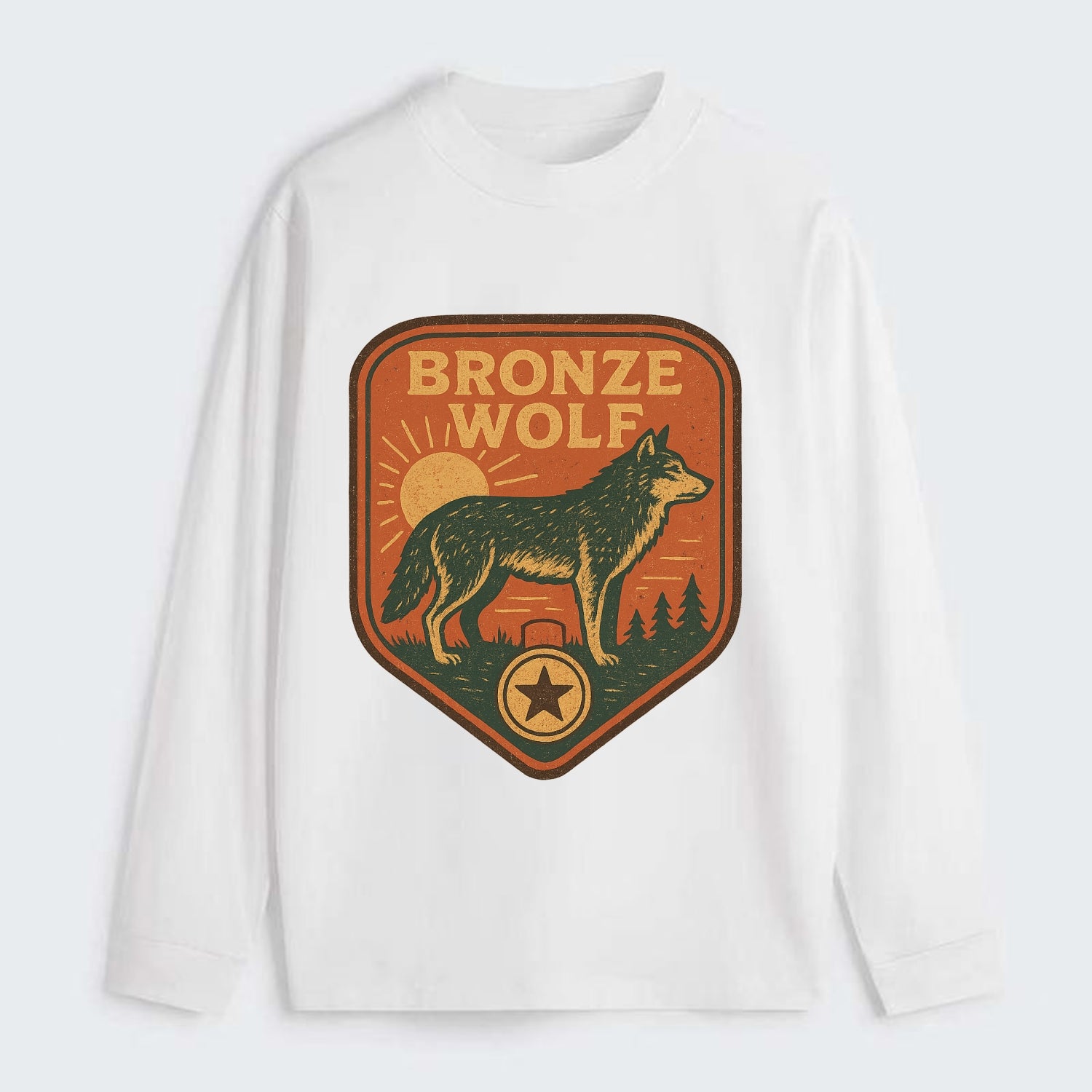 Bronze Wolf Medal  - Classic Long Sleeve Shirt - White