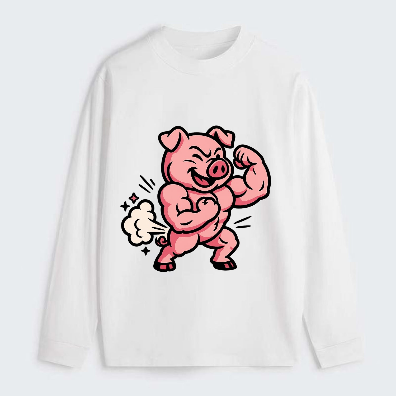 Strong Pig - Classic Long Sleeve Shirt - White