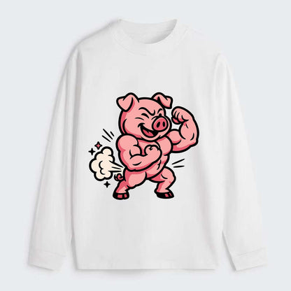 Strong Pig - Classic Long Sleeve Shirt - White