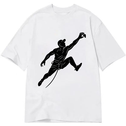 Rock wall climber reaching hold - Classic T-shirt - White