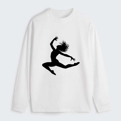Contemporary dancer leap mid-air - Classic Long Sleeve Shirt - White
