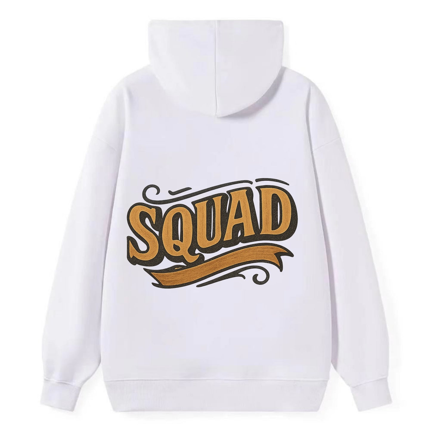 Bold typography design - "SQUAD" - your crew, your people - Classic Pullover Hoodie - White